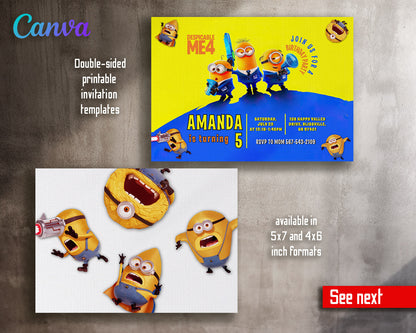 Despicable Me Minions  customizable invitation template | Share or Print |  | JZ156
