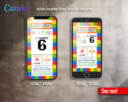 Lego  customizable invitation template | Share or Print |  | JY419