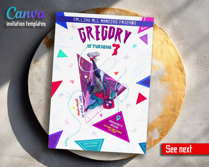 Spider Man Across the Spider-Verse customizable invitation template | Share or Print | boy | ZV773