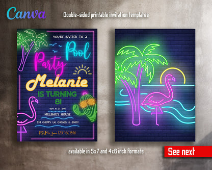 Pool Party customizable invitation template | Share or Print |  | YD499