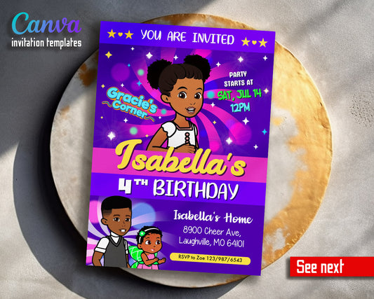 Gracie's Corner Music customizable invitation template | Share or Print | girl | MY661