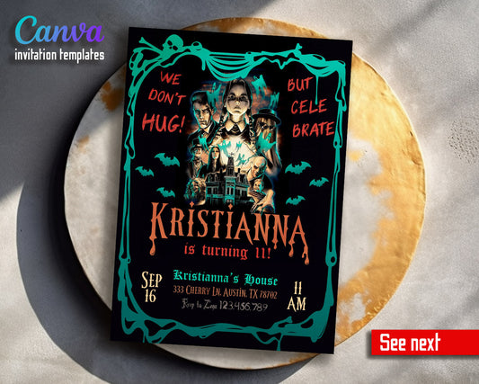 Wednesday Addams customizable invitation template | Share or Print | girl | WH523