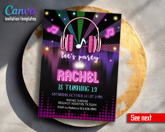 Tik Tok Party customizable invitation template | Share or Print |  | FW274