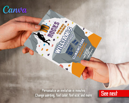 Rock Climbing  customizable invitation template | Share or Print |  | IA647