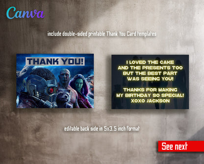 Guardians of The Galaxy Superhero customizable invitation template | Share or Print | boy | FT339