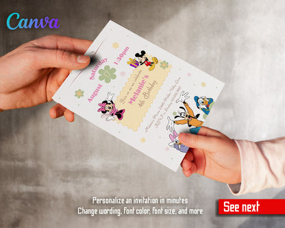 Mickey Mouse and Friends customizable invitation template | Share or Print |  | WH538