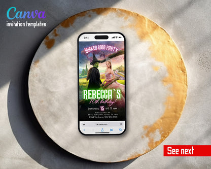 Wicked Musical Movie Poppy Field Bright Video Birthday Invitation | Animated Evite | Editable Canva