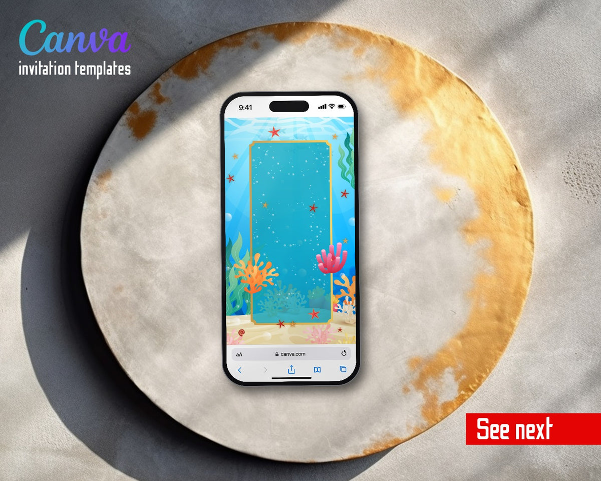Octonauts Underwater Empty Frame Video Birthday Invitation | Animated Evite | Editable Canva