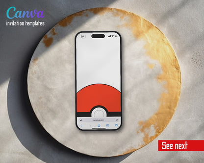 Pokemon Pikachu Pokeball Hill Friends Video Birthday Invitation | Animated Evite | Editable Canva