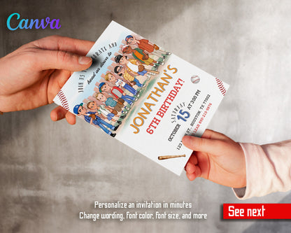 Baseball MLB Sport customizable invitation template | Share or Print |  | EQ354
