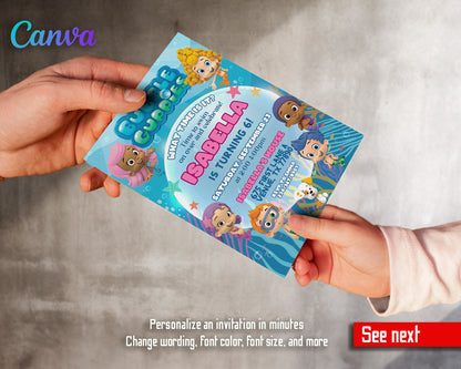 Bubble Guppies customizable invitation template | Share or Print |  | QQ695
