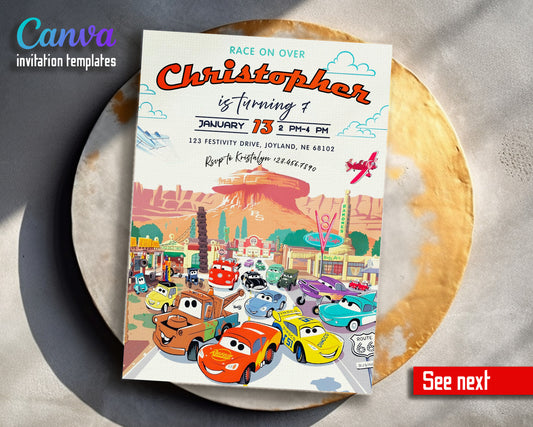 Cars Lightning McQueen customizable invitation template | Share or Print | boy | RQ381