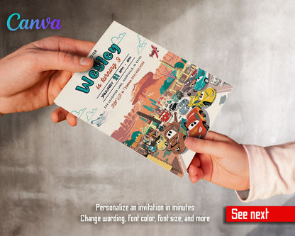 Cars Lightning McQueen customizable invitation template | Share or Print | boy | SV708