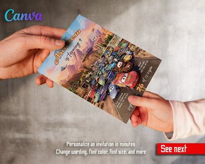 Cars Lightning McQueen customizable invitation template | Share or Print | boy | YX468
