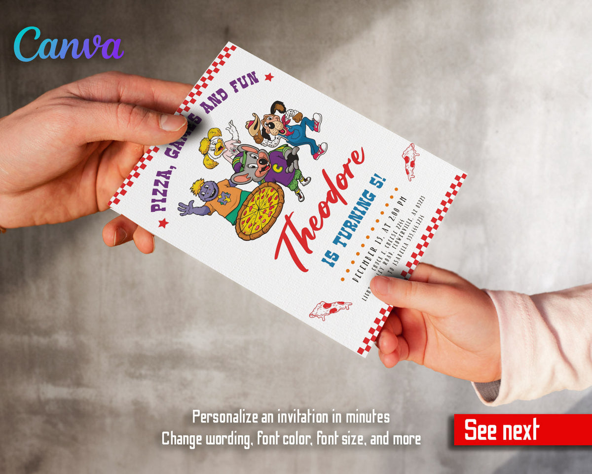 Chuck E. Cheese customizable invitation template | Share or Print |  | GQ719