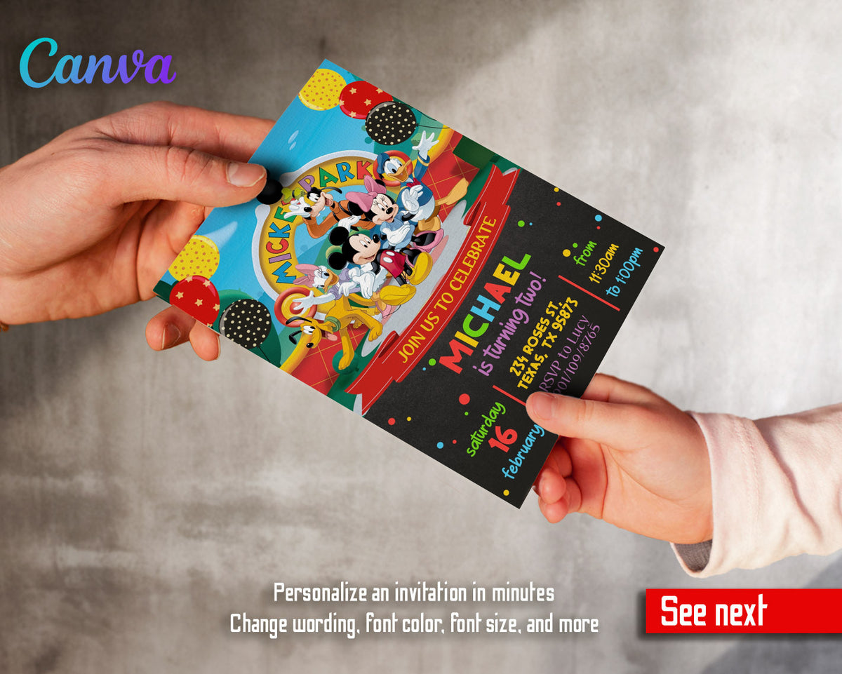 Clubhouse Mickey Mouse customizable invitation template | Share or Print |  | RZ088