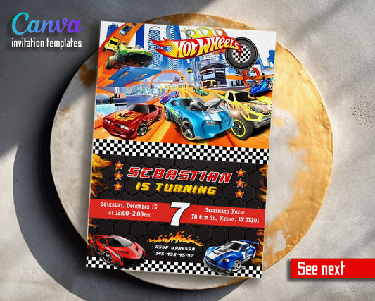 Hot Wheels Racing customizable invitation template | Share or Print | boy | GH463