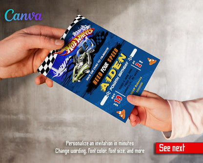 Hot Wheels Need Four Speed customizable invitation template | Share or Print | boy | XX547