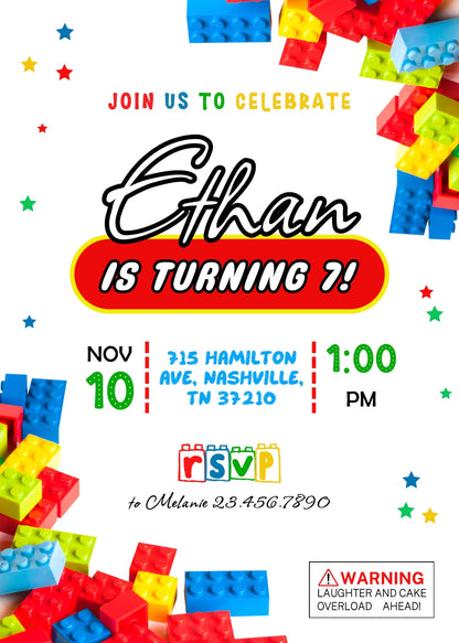 Lego customizable invitation template | Share or Print |  | MQ339