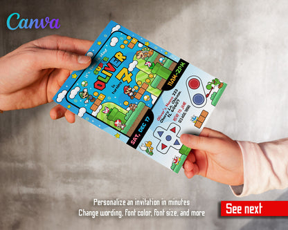 Super Mario Bros customizable invitation template | Share or Print |  | IN907