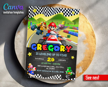 Mario Kart Gamer customizable invitation template | Share or Print | boy | VZ531