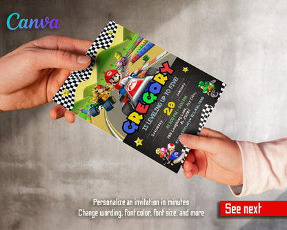 Mario Kart Gamer customizable invitation template | Share or Print | boy | VZ531