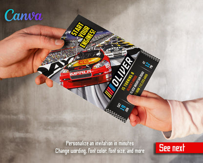 Nascar Racing Ricky Bobby customizable invitation template | Share or Print | boy | CV476