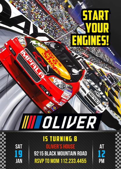 Nascar Racing Ricky Bobby customizable invitation template | Share or Print | boy | CV476