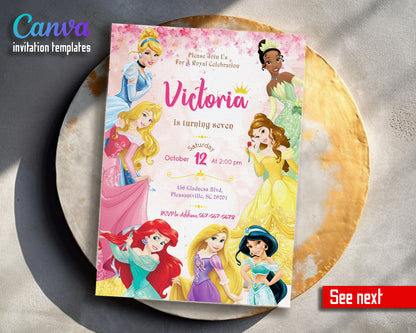 Disney Princess customizable invitation template | Share or Print | girl | SZ963