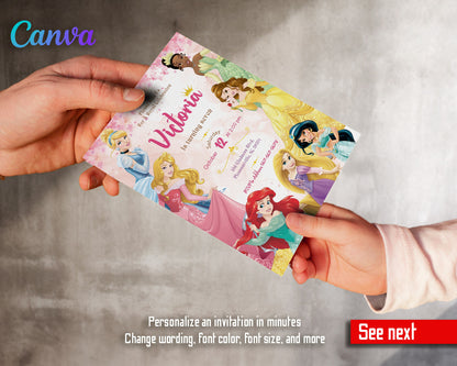 Disney Princess customizable invitation template | Share or Print | girl | SZ963