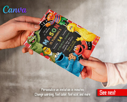 Sesame Street customizable invitation template | Share or Print |  | OU678