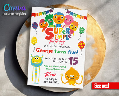 Super Simple Songs customizable invitation template | Share or Print |  | HR034