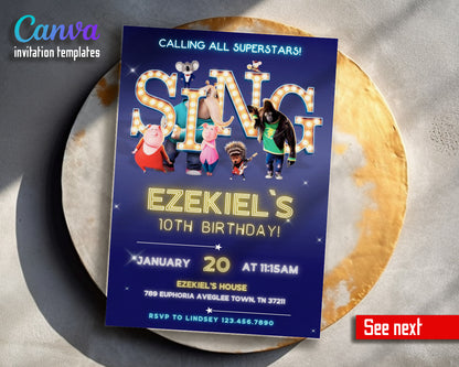 Sing Two Karaoke customizable invitation template | Share or Print |  | FQ533