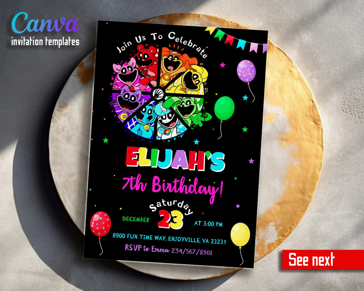 Smiling Critters customizable invitation template | Share or Print |  | KU690