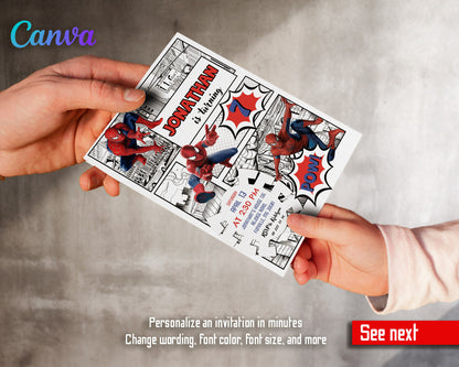Spiderman Marvel Superhero customizable invitation template | Share or Print | boy | FM236