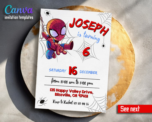 Spidey and His Amazing Friends customizable invitation template | Share or Print | boy | KG661