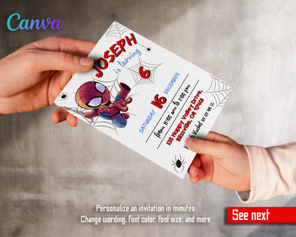 Spidey and His Amazing Friends customizable invitation template | Share or Print | boy | KG661