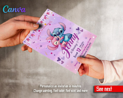 Lilo & Stitch Angel customizable invitation template | Share or Print | girl | OG691