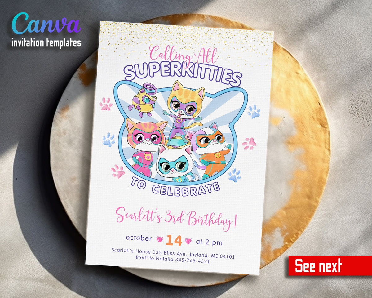 SuperKitties customizable invitation template | Share or Print |  | HG611