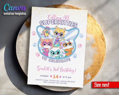 SuperKitties customizable invitation template | Share or Print |  | HG611