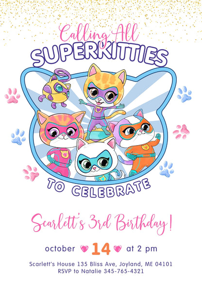 SuperKitties customizable invitation template | Share or Print |  | HG611