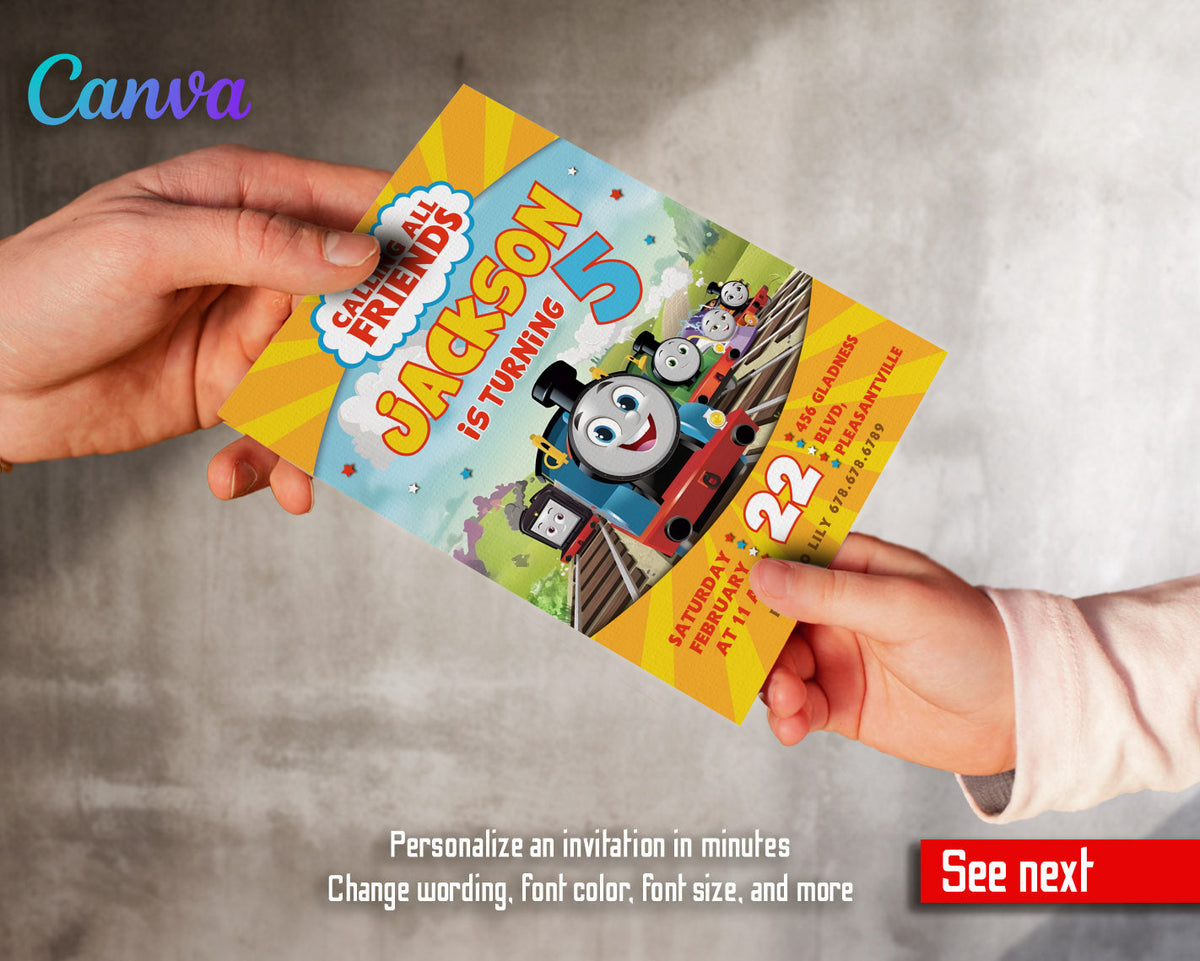 Thomas Train & Friends customizable invitation template | Share or Print |  | LD246