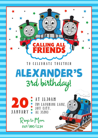 Thomas Train & Friends customizable invitation template | Share or Print |  | WH865