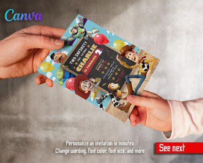 Toy Story Woody Buzz Lightyear customizable invitation template | Share or Print |  | US324
