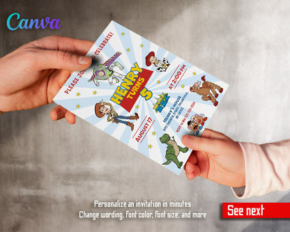 Toy Story Woody Buzz Lightyear customizable invitation template | Share or Print |  | ZU836
