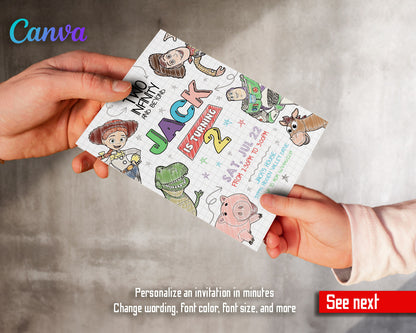 Toy Story Woody Buzz Lightyear customizable invitation template | Share or Print |  | TT593