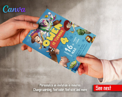 Toy Story Woody Buzz Lightyear customizable invitation template | Share or Print |  | HW374