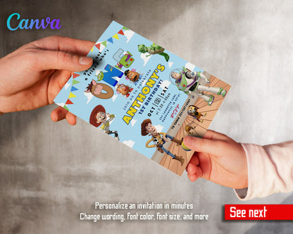 Toy Story Woody Buzz Lightyear customizable invitation template | Share or Print |  | BZ211