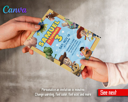 Toy Story Woody Buzz Lightyear customizable invitation template | Share or Print |  | KE254