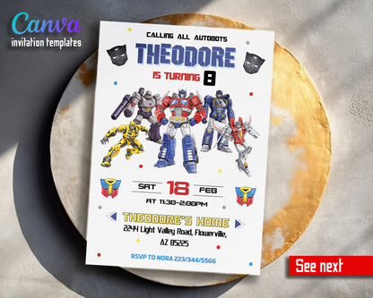 Transformers Rescue Bots customizable invitation template | Share or Print | boy | CH657
